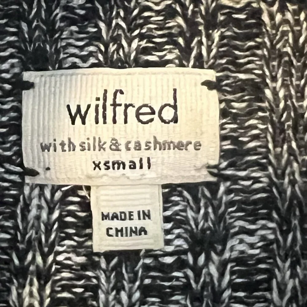 ARITZIA WILFRED Flaubert Silk Cashmere Blend XS Marl Yarn Open Cardigan Knit
